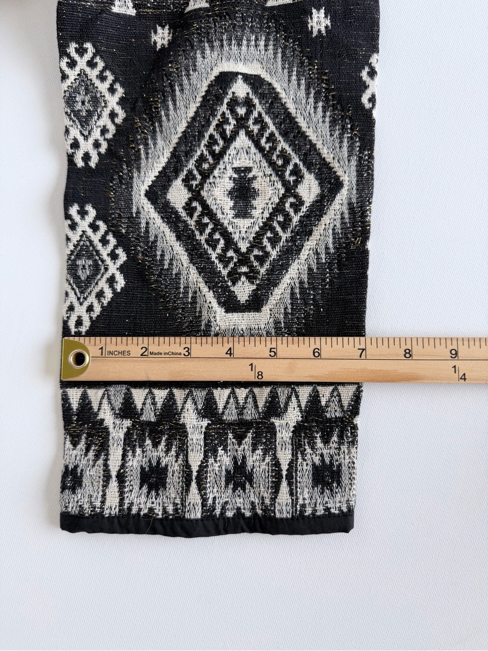Vintage 90s Flashback Tapestry Jacket S Black White Gold Western Cropped - Picture 9 of 12